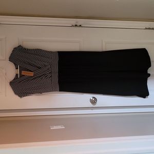 NWT Black and White Striped Maxi Dress.